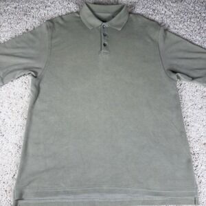 Straight Down Polo Shirt Mens‎ Large Tan Golf Short Sleeve- Damage.